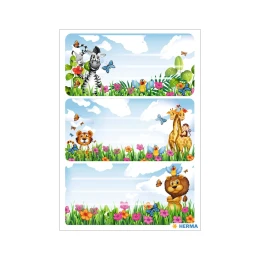 Снимка на Herma Самозалепващи се етикети Джунгла, ученически, 9 броя