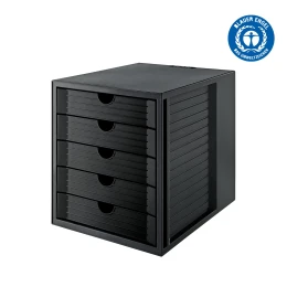 Снимка на HAN Бокс за документи Karma, висок, с 5 чекмеджета, черен