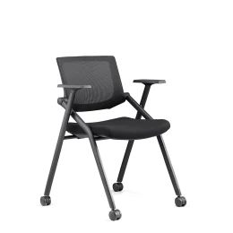 Снимка на Посетителски стол RFG Shape M, дамаска и меш, до 120 kg, черна седалка, черна облегалка, 2 броя в комплект, сглобена мостра