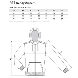Снимка на Malfini Дамски суитшърт Zipper 411, поларен, размер M, син