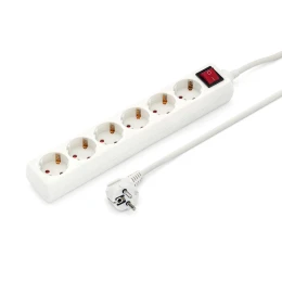 Снимка на Разклонител, 6 гнезда, 3 m кабел, с ключ