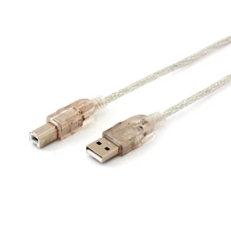 Снимка на Кабел Manhattan, USB 2.0 A Male/USB 2.0 B Male, 1.8 m, прозрачен, USB-A, USB Type B