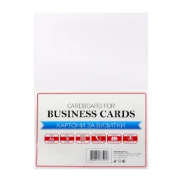 Снимка на Office 1 Office Картон, лен, визитен, А4, 250 g/m2, 10 листа