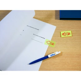 Снимка на Top Office Самозалепващи се индекси Sign Here, 45 x 25 mm, жълти, 50 броя