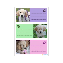 Снимка на Herma Самозалепващи се етикети Кученца, ученически, 9 броя