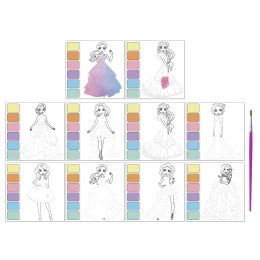 Снимка на Moxy Комплект оцветяване с вода, с включена четка, 8 листа