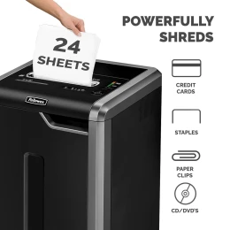 Снимка на Шредер за унищожаване на документи Fellowes Powershred 325Ci, 100% Jam Proof, Cross-Cut, 83 L, P-4, време за работа 60 мин