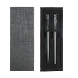 Снимка на Office 1 Комплект химикалка и ролер Caligo, метални, черни