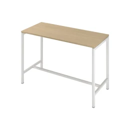 Снимка на Висока маса Narbutas Nova, 1600 x 700 x 1050 mm, ПДЧ 25 mm, меламин избелен дъб, бял метал