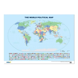 Снимка на Office 1 Стенна карта на света, политическа, 100 x 70 cm