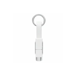 Снимка на More Than Gifts Ключодържател с кабел Key C, 4 в 1, Type C, Type A, Micro USB, бял