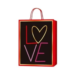 Снимка на Подаръчна торбичка Love, 18 х 23 х 8 cm, черна