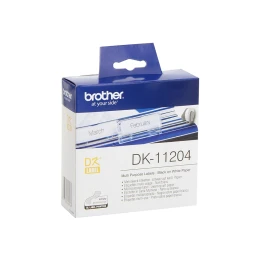 Снимка на Етикети Brother DK11204, мултифункционални, 17 x 54 mm, бели, 400 броя в ролка