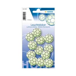 Снимка на Herma Самозалепващи се етикети Футболна топка, светещи в тъмно, 12 броя
