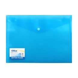 Снимка на Office 1 Папка, А4, с копче, прозрачна, синя