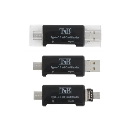 Снимка на Четец за карти TNB 3 в 1, USB Type-C, PC/Mac/Linux, черен, 2