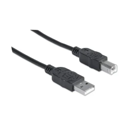 Снимка на Кабел Manhattan, USB 2.0 A Male/USB 2.0 B Male, Hi-Speed, 5 m, USB Type-A, USB Type-B, черен