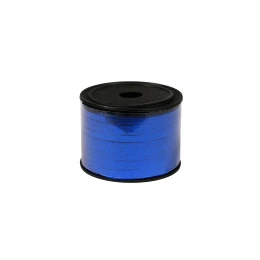 Снимка на Лента-панделка, металик, с брокат, 0.5 cm, 90 m, синя