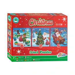 Снимка на Moxy Пъзел, с коледни мотиви, 3 в 1, 17 х 17 cm, 9, 12 и 16 части