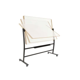 Снимка на Rocada Бяла дъска Natural, въртяща се, магнитна, двустранна, на колела, 129 x 100 cm