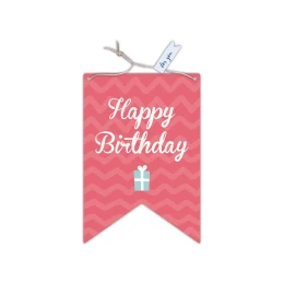 Снимка на Gespaensterwald Картичка-таг Happy Birthday, розова