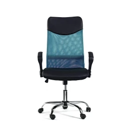 Снимка на Директорски стол Monti HB, текстил, екокожа и меш, Tilt механизъм, до 120 kg, черна седалка, тюркоазена облегалка