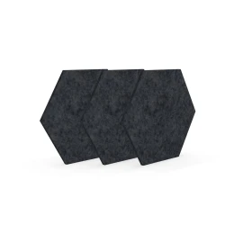 Снимка на Акустично пано Narbutas Pet, шестоъгълник, 173 х 200 х 9 mm, PET филц, 3 броя, тъмносиво