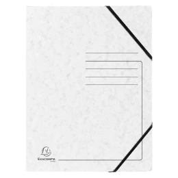 Снимка на Exacompta Папка, картонена, с ластик, бяла