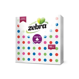 Снимка на Салфетки Zebra, на точки, еднопластови, 45 броя