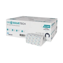 Снимка на Кърпи за ръце Papernet Dissolve, V-сгъвка, двупластови, 17.6 x 21 cm, 210 къса, 15 броя