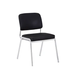 Снимка на Посетителски стол RFG Slow M, екокожа, метална основа, до 120 kg, черен