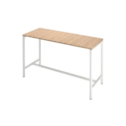 Снимка на Висока маса Narbutas Nova, 1800 x 700 x 1050 mm, ПДЧ 25 mm, меламин кехлибарен дъб, бял метал