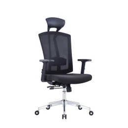 Снимка на Ергономичен офис стол RFG Primo Lux Chrome HB, дамаска и меш, до 130 kg, черен