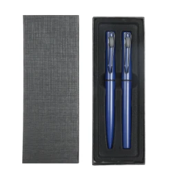 Снимка на Office 1 Комплект химикалка и ролер Caligo, метални, сини