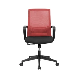 Снимка на Офис стол RFG Smart W, дамаска и меш, Tilt механизъм, до 120 kg, черна седалка, червена облегалка