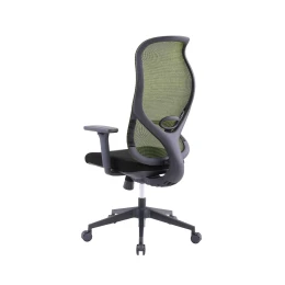 Снимка на Ергономичен стол RFG STAR HB, дамаска и меш, Synchronous механизъм, до 150 kg, черна седалка, зелена облегалка