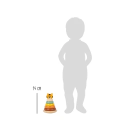 Снимка на Small Foot Кула Тигър, с форми за нанизване, дървени