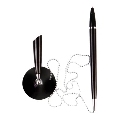 Снимка на Beifa Химикалка Chain, с поставка и верижка, 1.0 mm, черен корпус, син цвят на мастилото