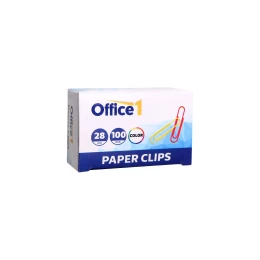 Снимка на Office 1 Кламери, 28 mm, цветни, 100 броя