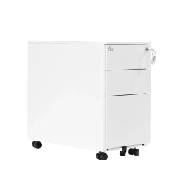 Снимка на Контейнер RFG, метален, с три чекмеджета и ключ, 300 х 600 х 560 mm, бял