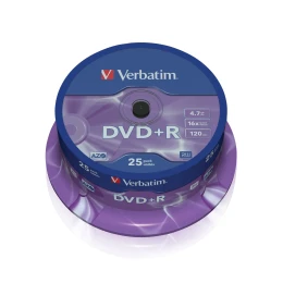 Снимка на DVD+R Verbatim, 4.7 GB, 16x, AZO покритие, 25 броя в шпиндел
