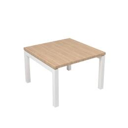 Снимка на Ниска маса Narbutas Nova, 600 x 600 x 400 mm, квадратен плот, ПДЧ, меламин кехлибарен дъб, бял метал, крак тип U