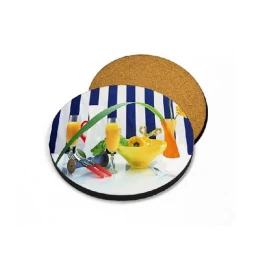 Снимка на BESTSUB Подложка за чаша, коркова, кръгла, с възможност за персонализация