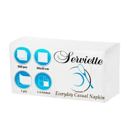 Снимка на Салфетки, 1/4 сгъвка, гофрирани, 30 х 30 cm, 500 броя