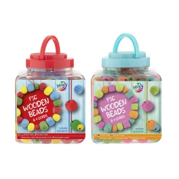 Снимка на Moxy Мъниста, дървени, 375 g, в кофа, асорти, опаковка 6