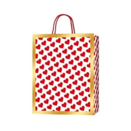 Снимка на Подаръчна торбичка Love, 18 х 23 х 8 cm, червени сърца
