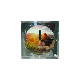 Снимка на BESTSUB Стенен часовник, стъклен, диаметър 20 cm, с възможност за персонализация