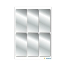 Снимка на Herma Самозалепващи се етикети, 26 х 54 mm, сребристи, 18 броя