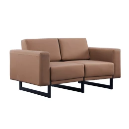 Снимка на Диван RFG Toledo, двуместен, екокожа, метална основа, кафяв