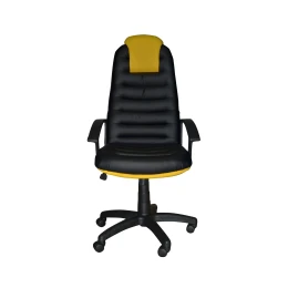 Снимка на Геймърски стол Tunis, екокожа, Tilt механизъм, полиамидна основа, до 120 kg, черно-жълт